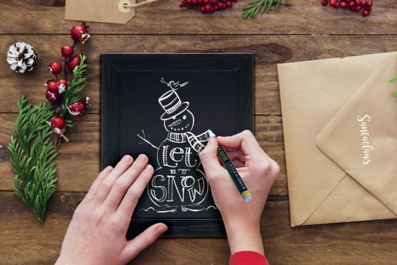 Securit Woody Chalkboard Wall Mounted 20 (W) x 1 (D) x 24 (H) cm Black