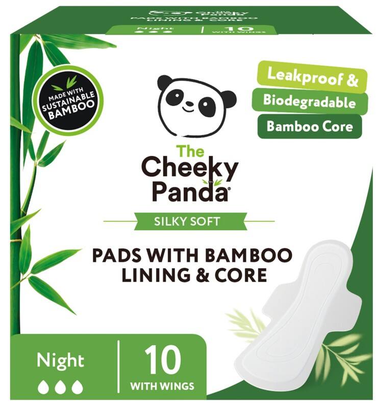 The Cheeky Panda Night Bamboo Sanitary Pads Pack of 10