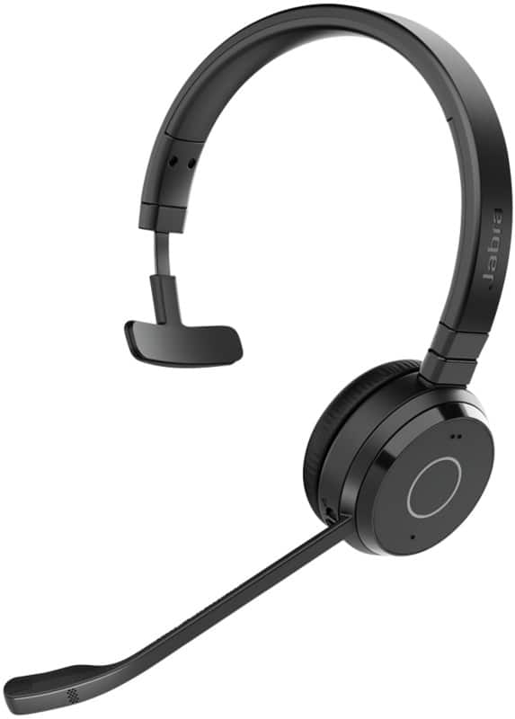 Jabra Evolve 65 Wired & Wireless Headset Over-the-head Bluetooth Passive Noise Cancelling Mono