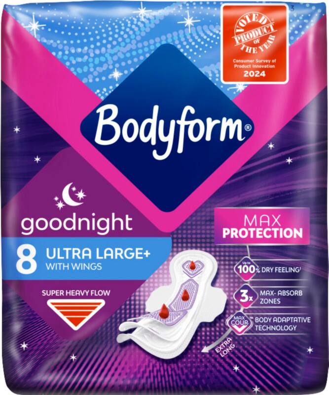 Bodyform Ultra Towels Sanitary Pads Super Heavy Flow Pack of 8