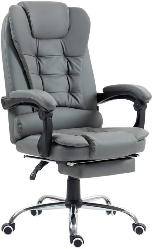 HOMCOM Executive Chair Basic Tilt Fixed Armrest Grey 120 kg 921-084V71GY 640 x 700 x 1,180 mm