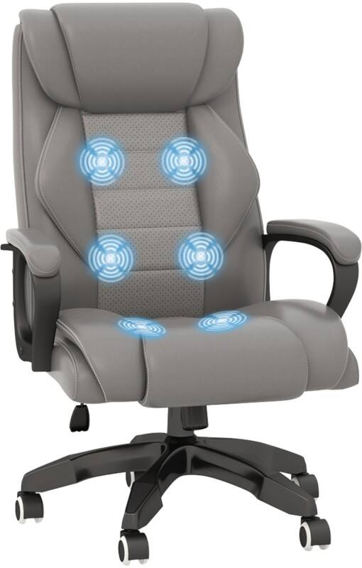 Vinsetto Massage Chair Basic Tilt Fixed Armrest Grey 120 kg 921-321V70GY 740 x 640 x 1,200 mm