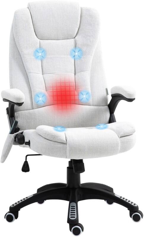 Vinsetto Massage Chair Basic Tilt Fixed Armrest White 120 kg 921-171V74CW 740 x 670 x 1,160 mm
