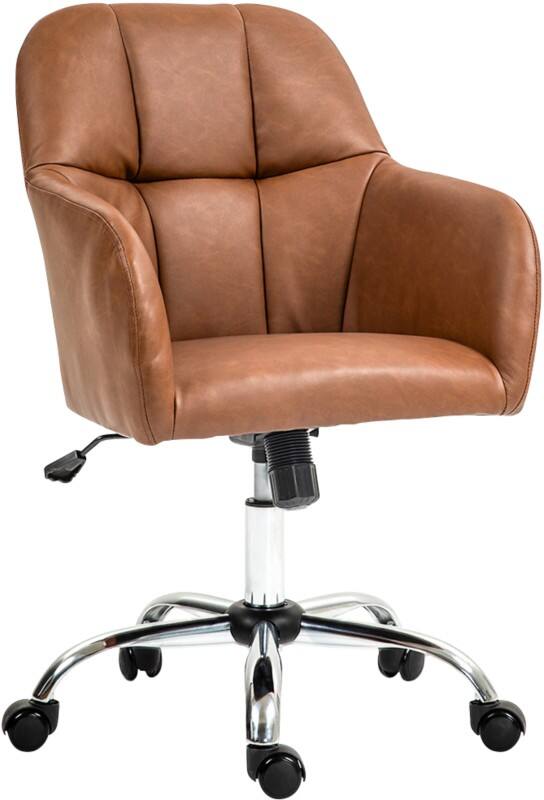 HOMCOM Office Chair Basic Tilt Fixed Armrest Brown 120 kg 921-764V70BN 560 x 560 x 970 mm  