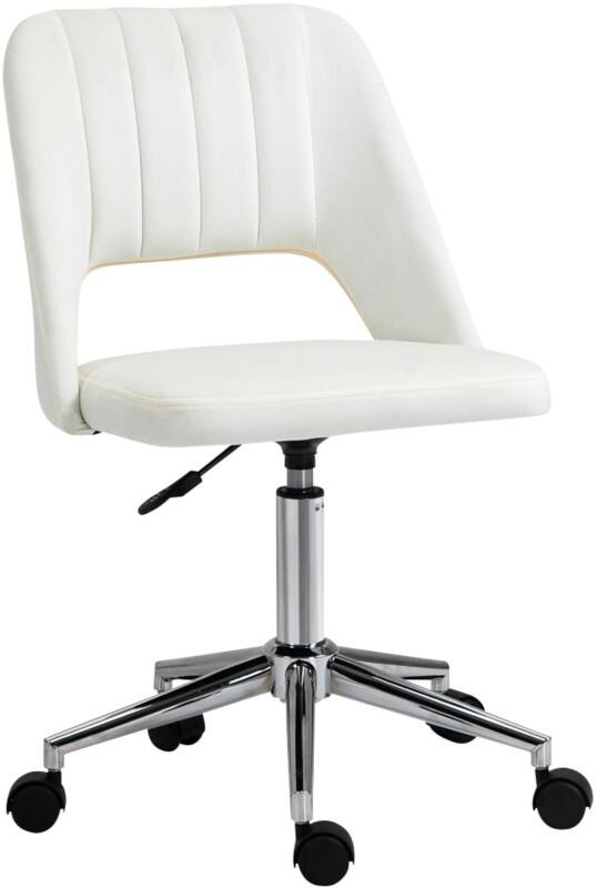 Vinsetto Office Chair Basic Tilt Fixed Armrest Cream White 120 kg 921-481V71CW 600 x 490 x 910 mm  