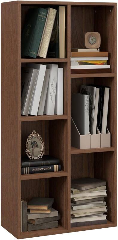 HOMCOM Particle Board Bookcase 240 x 500 x 1,060 mm Walnut
