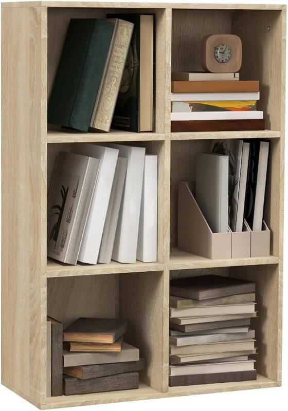 HOMCOM Particle Board Bookcase 655 x 300 x 975 mm Oak