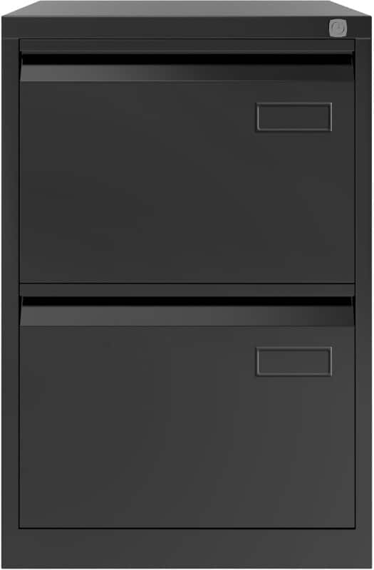 Bisley Filing Cabinet 2 Drawers Lockable 470 x 622 x 711 mm Black  