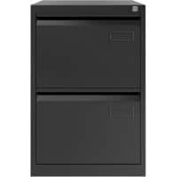 Bisley Filing Cabinet 2 Drawers Lockable 470 x 622 x 711 mm Black  