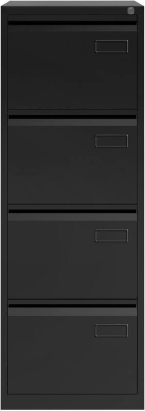 Bisley Filing Cabinet 4 Drawers Lockable 470 x 622 x 1,312 mm Black  