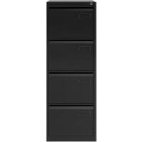 Bisley Filing Cabinet 4 Drawers Lockable 470 x 622 x 1,312 mm Black  