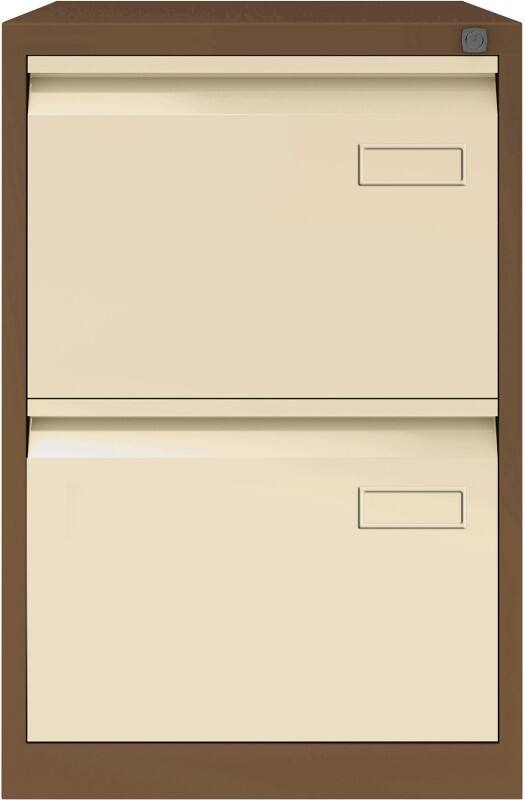 Bisley Filing Cabinet 2 Drawers Lockable 470 x 622 x 711 mm Coffee, Cream  