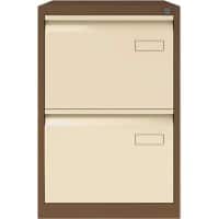 Bisley Filing Cabinet 2 Drawers Lockable 470 x 622 x 711 mm Coffee, Cream  