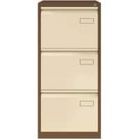 Bisley Filing Cabinet 3 Drawers Lockable 470 x 622 x 1,016 mm Coffee, Cream  