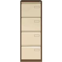 Bisley Filing Cabinet 4 Drawers Lockable 470 x 622 x 1,312 mm Coffee, Cream  
