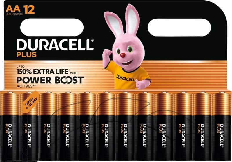 Duracell Batteries Plus Power Boost AA LR6 Alkaline Pack of 12