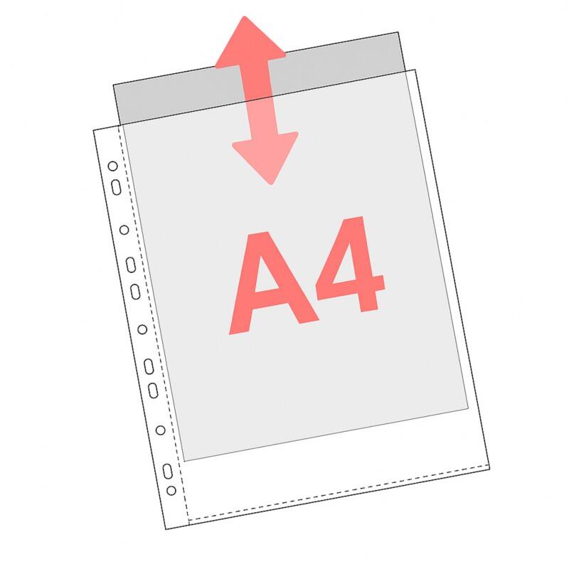 Viking Punched Pockets A4 Clear Transparent 60 microns Top opening 11 holes Pack of 100