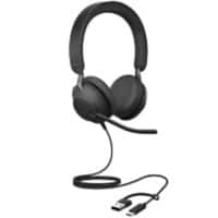 Jabra Evolve2 Wired Headset Over-the-head USB Without Bluetooth No Stereo 40 SE Black