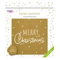 Pukka Party Christmas Napkins Gold 2 ply 16x16 cm Pack of 16