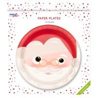 Pukka Party Santa Paper Plates 23 Diameter Red Pack of 8