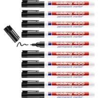 edding 400 Permanent Marker Fine Bullet 1 mm Black Refillable Pack of 10