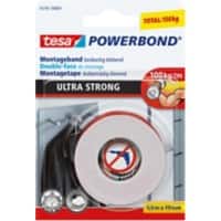 tesa Mounting Tape Powerbond Ultra Strong 55791-00000-01 White 19 mm (W) x 1.5 m (L) Synthetic Rubber