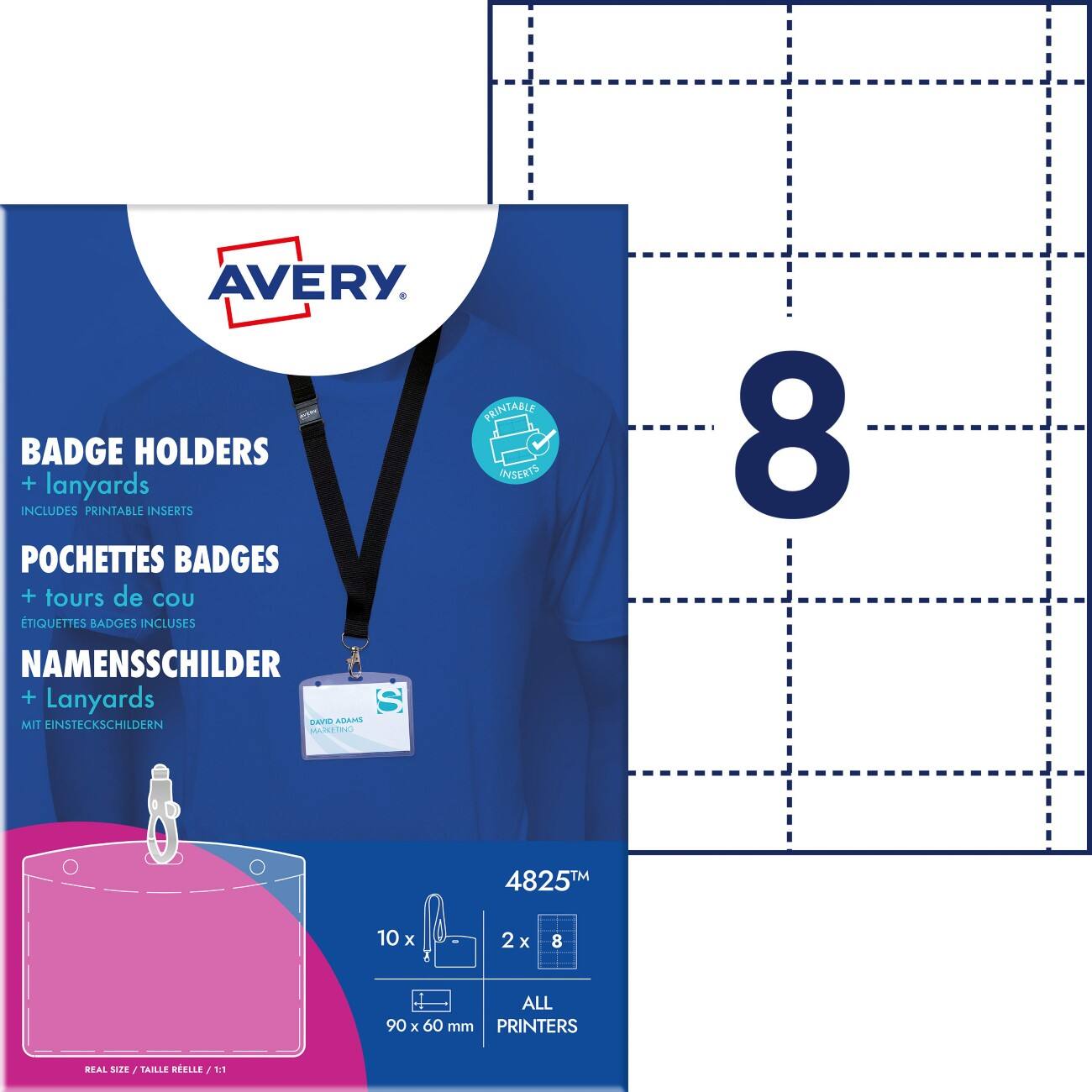 AVERY Zweckform Name Badge 9 cm Transparent Pack of 10