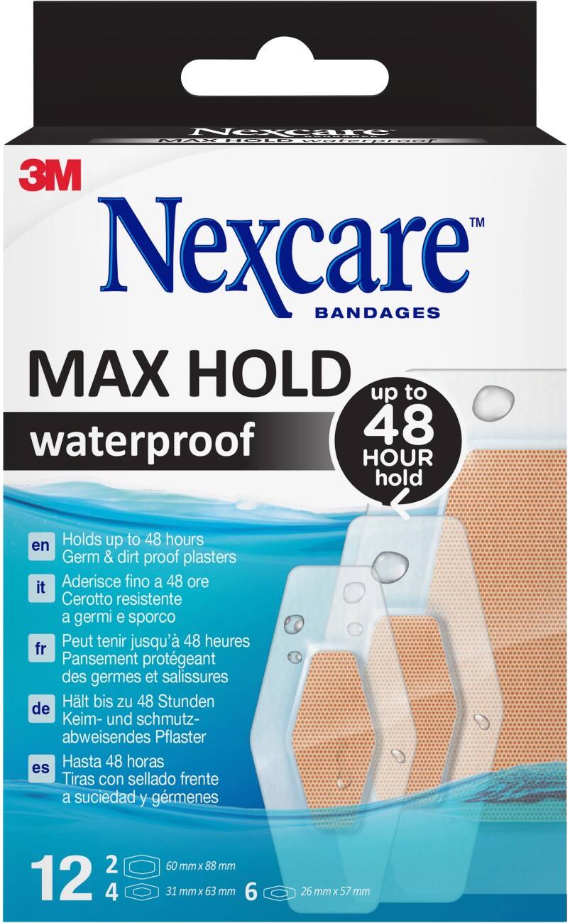 Nexcare Max Hold Plaster 2.6 x 9.1 x 14.6 cm Pack of 12