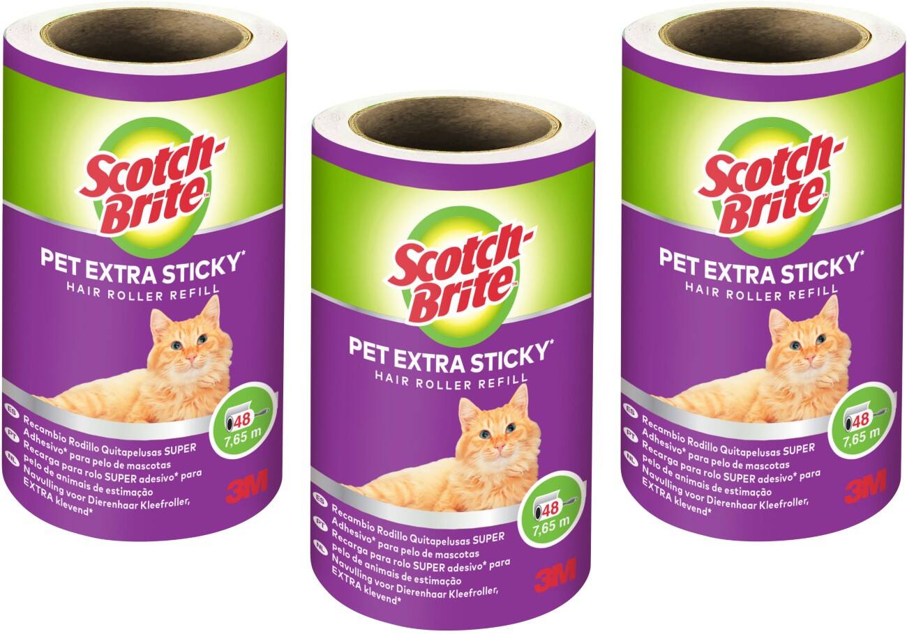 Scotch-Brite PET EXTRA STICKY Lint Roller Grey, White Set