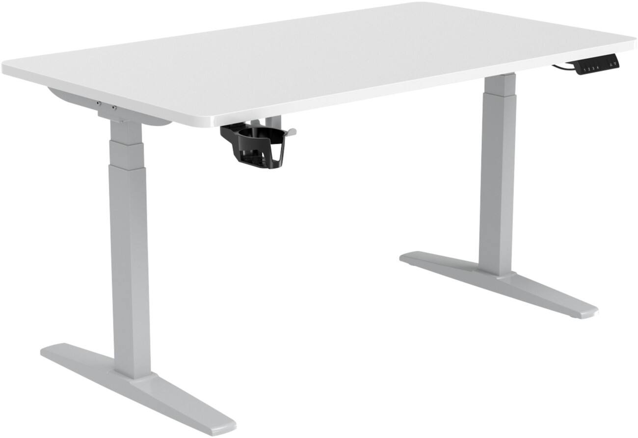 Viking Realspace Sit Stand Desk Grey, White 1,600 (W) x 800 (D) x 600 - 1,300 mm (H) Melamine, Steel