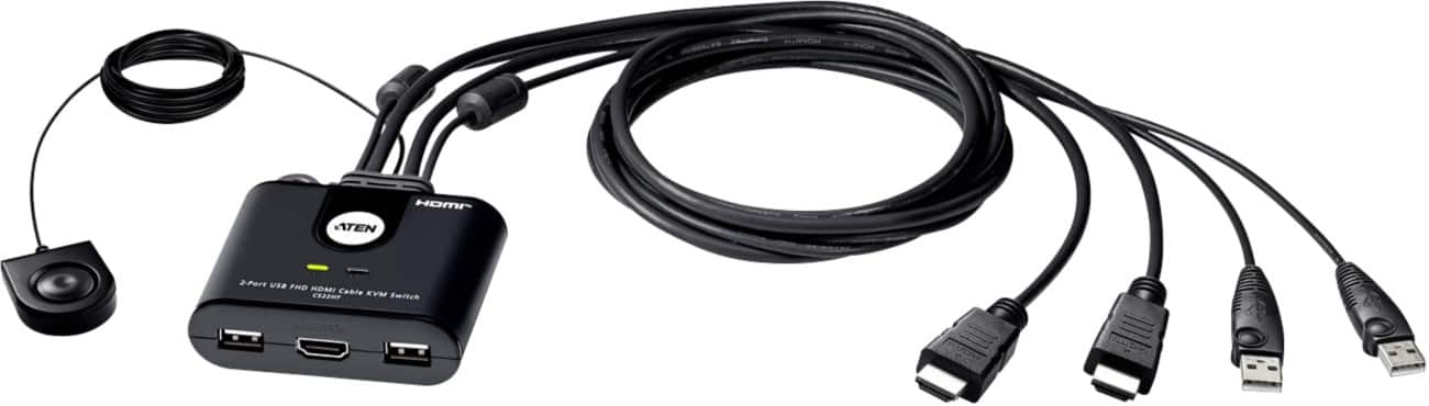 ATEN KVM Switch HDMI Male USB A Male Black