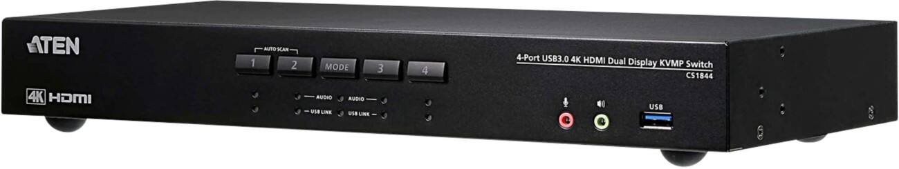 4-Port USB 3.0 4K HDMI Dual Display KVMP Switch
