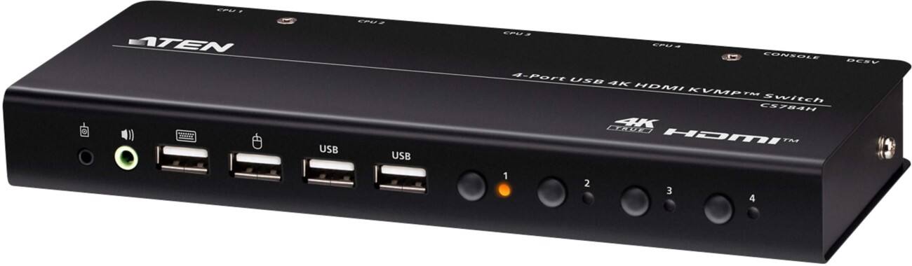 4-Port USB 4K HDMI KVMP Switch (Cables included)