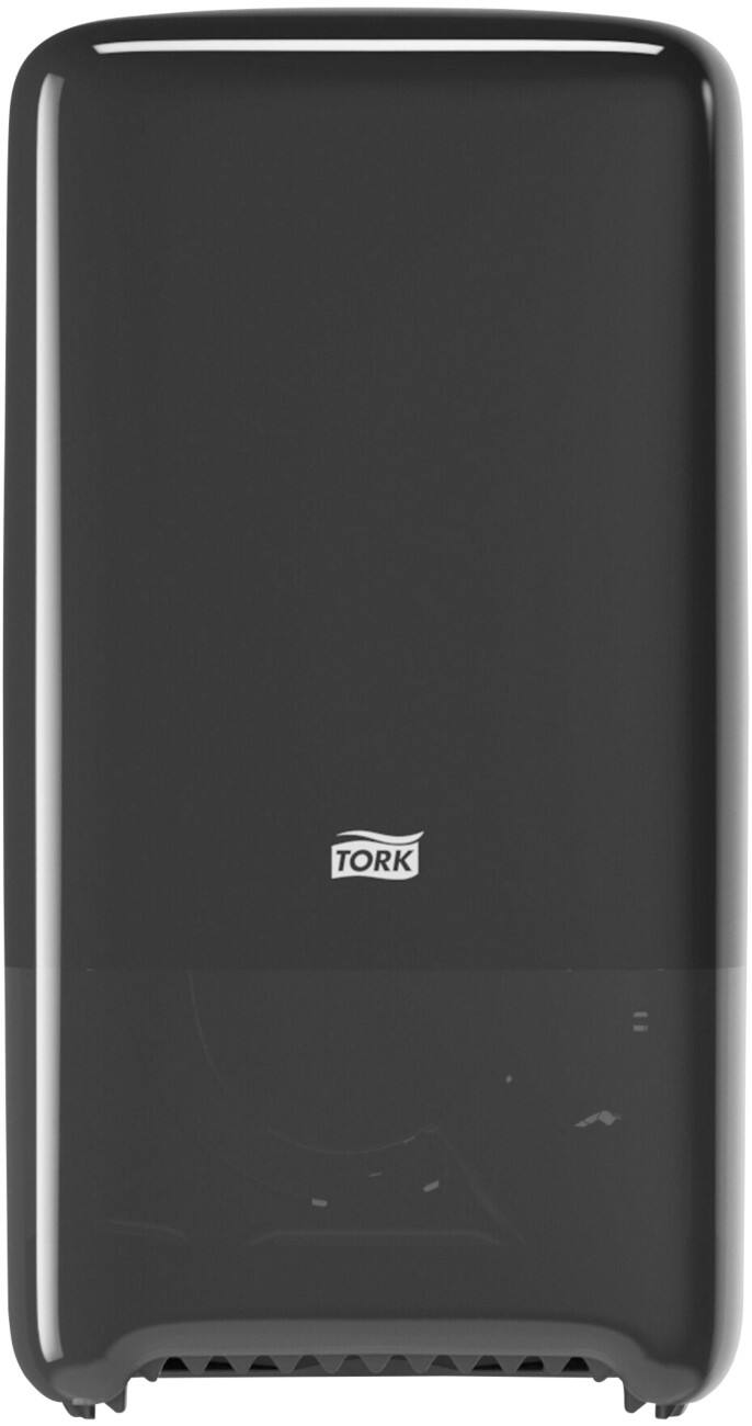 Tork Twin Mid-size Toilet Roll Dispenser Black T6 High Capacity Elevation Range 557508