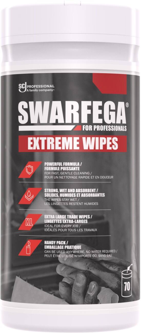 Swarfega For Professionals Hand and Surface Wipes White SBB70W Tube of 70 Sheets