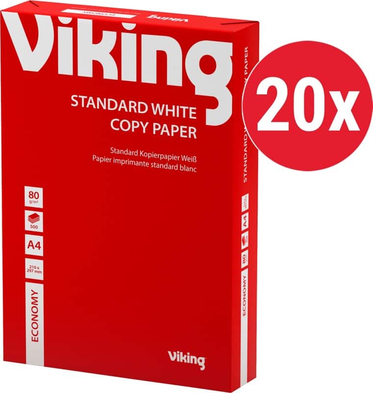 Viking Economy A4 Printer Paper 80 gsm White 146 CIE 500 Sheets Pack of 20