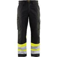 BLÅKLÄDER Trousers 15641811 Cotton, PL (Polyester) Black, Yellow Size 36S