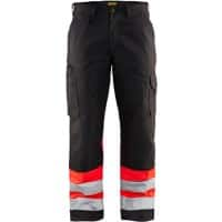 BLÅKLÄDER Trousers 15641811 Cotton, PL (Polyester) Black, Red Size 32R