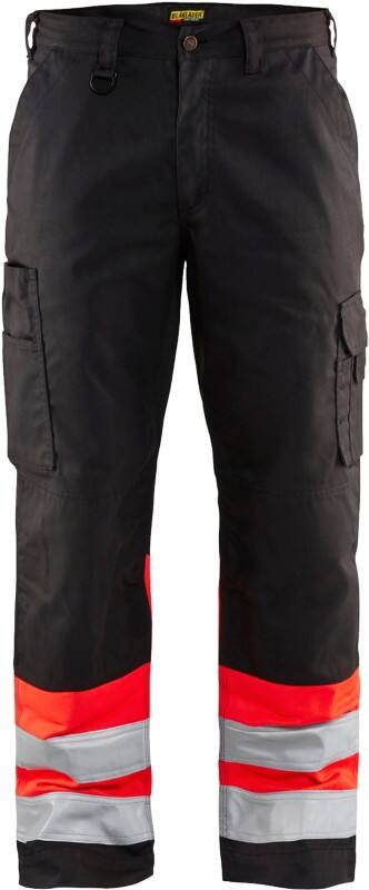 BLÅKLÄDER Trousers 15641811 Cotton, PL (Polyester) Black, Red Size 41S