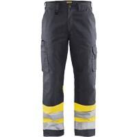 BLÅKLÄDER Trousers 15641811 Cotton, PL (Polyester) Mid Grey, Yellow Size 40R