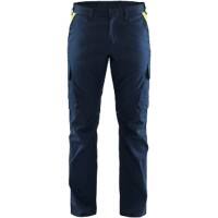 BLÅKLÄDER Trousers 14441832 Cotton, Elastolefin, PL (Polyester) Dark Navy Blue, Yellow Size 34R