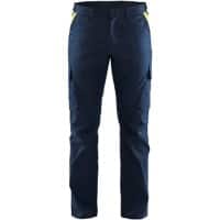 BLÅKLÄDER Trousers 14441832 Cotton, Elastolefin, PL (Polyester) Dark Navy Blue, Yellow Size 42R