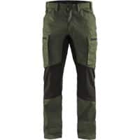 BLÅKLÄDER Trousers 14591845 Cotton, PL (Polyester) Army Green, Black Size 38R