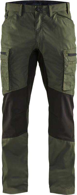 BLÅKLÄDER Trousers 14591845 Cotton, PL (Polyester) Army Green, Black Size 49S