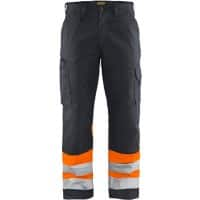 BLÅKLÄDER Trousers 15641811 Cotton, PL (Polyester) Mid Grey,  Orange Size 30R