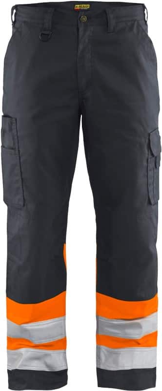 BLÅKLÄDER Trousers 15641811 Cotton, PL (Polyester) Mid Grey,  Orange Size 42R