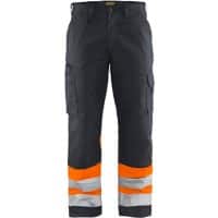 BLÅKLÄDER Trousers 15641811 Cotton, PL (Polyester) Mid Grey,  Orange Size 42R