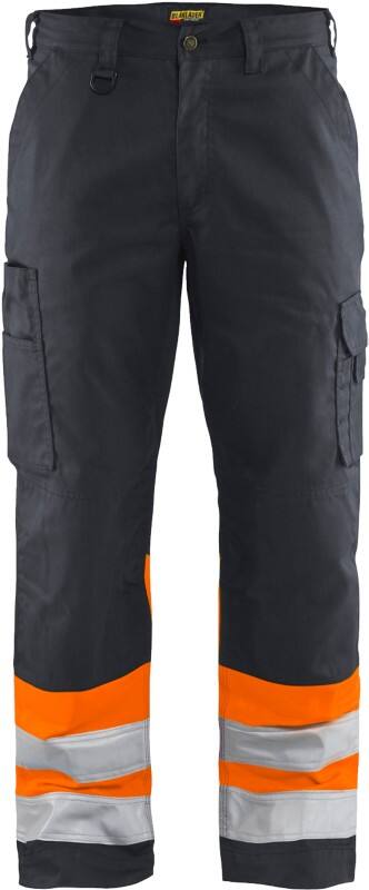 BLÅKLÄDER Trousers 15641811 Cotton, PL (Polyester) Mid Grey,  Orange Size 41S