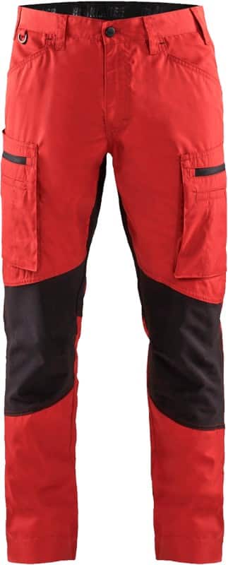 BLÅKLÄDER Trousers 14591845 Cotton, PL (Polyester) Red, Black Size 30S