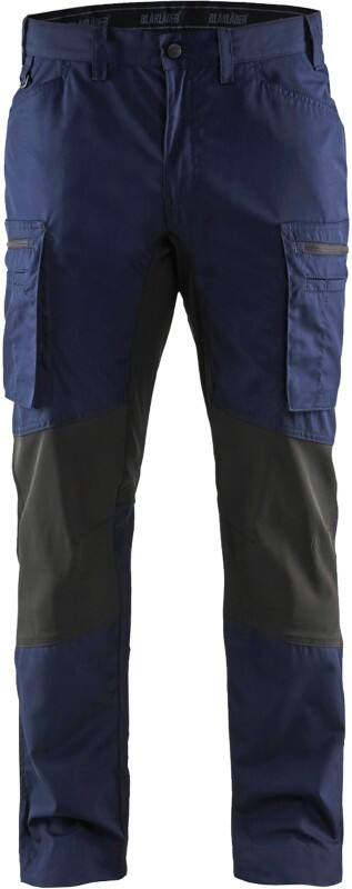 BLÅKLÄDER Trousers 14591845 Cotton, PL (Polyester) Navy Blue, Black Size 38R